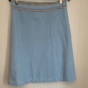 GAP A-Line Light Blue Skirt with Embroidered Waistband Wool Blend Lined✨Pretty ✨